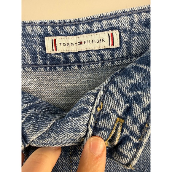 Tommy Hilfiger Denim Midi Skirt Button Front Medium Wash Blue A-Line Womens 8 - Picture 4 of 6